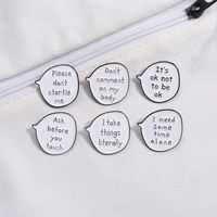 Cartoon Style Modern Style Letter Alloy Stamping Stoving Varnish Plating Women's Brooches main image 1