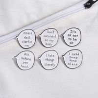 Cartoon Style Modern Style Letter Alloy Stamping Stoving Varnish Plating Women's Brooches main image 9