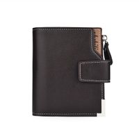 Men's Solid Color Pu Leather Zipper Small Wallets sku image 2