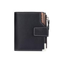 Men's Solid Color Pu Leather Zipper Small Wallets sku image 1