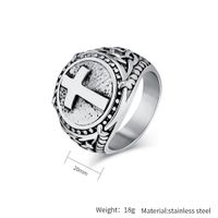 Basic Modern Style Classic Style Cross 304 Stainless Steel 18K Gold Plated Men's Rings main image 2
