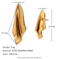 1 Pair Basic Simple Style Classic Style Geometric Solid Color Plating 316L Stainless Steel  18K Gold Plated Ear Studs main image 2