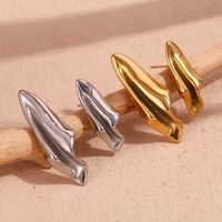 1 Pair Basic Simple Style Classic Style Geometric Solid Color Plating 316L Stainless Steel  18K Gold Plated Ear Studs main image 1