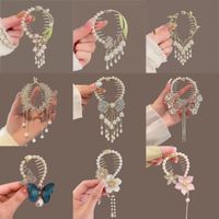 Women's Elegant Lady Streetwear Tassel Flower Butterfly Alloy Plating Inlay Artificial Pearls Hair Claws main image 1