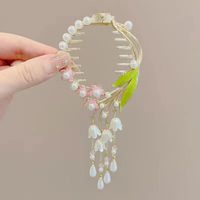Women's Elegant Lady Streetwear Tassel Flower Butterfly Alloy Plating Inlay Artificial Pearls Hair Claws sku image 14