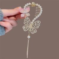 Women's Elegant Lady Streetwear Tassel Flower Butterfly Alloy Plating Inlay Artificial Pearls Hair Claws sku image 26
