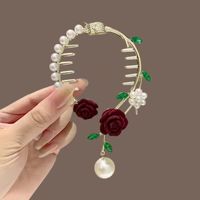 Women's Elegant Lady Streetwear Tassel Flower Butterfly Alloy Plating Inlay Artificial Pearls Hair Claws sku image 15
