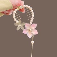Women's Elegant Lady Streetwear Tassel Flower Butterfly Alloy Plating Inlay Artificial Pearls Hair Claws sku image 9