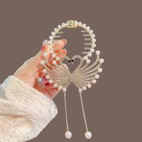 Women's Elegant Lady Streetwear Tassel Flower Butterfly Alloy Plating Inlay Artificial Pearls Hair Claws sku image 31