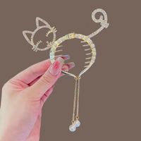 Women's Elegant Lady Streetwear Tassel Flower Butterfly Alloy Plating Inlay Artificial Pearls Hair Claws sku image 7