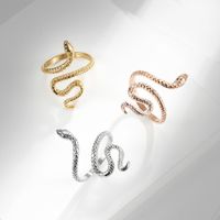 Estilo IG Estilo Simple Serpiente Acero Inoxidable 304 Chapados en oro de 18k Anillos Abiertos Al Mayoreo main image 6