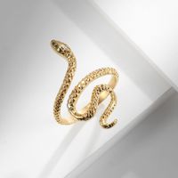 Estilo IG Estilo Simple Serpiente Acero Inoxidable 304 Chapados en oro de 18k Anillos Abiertos Al Mayoreo sku image 15