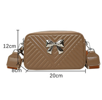 Women's Small Pu Leather Bow Knot Streetwear Square Zipper Crossbody Bag main image 2