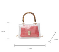 Women's Small PVC Solid Color Streetwear Square Lock Clasp Crossbody Bag main image 2