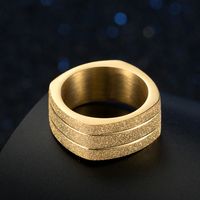 Simple Style Solid Color 304 Stainless Steel 18K Gold Plated Unisex Rings sku image 7