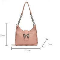 Women's Small Pu Leather Bow Knot Streetwear Zipper Underarm Bag main image 2