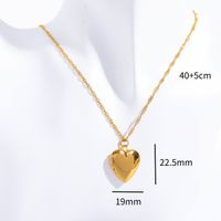 201 Stainless Steel 304 Stainless Steel Gold Plated Modern Style Classic Style Heart Shape Pendant Necklace sku image 1
