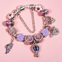 Lässig Glänzend Herzform Flügel Blume Kupfer Zinklegierung Perlen Überzug Inlay Zirkon Frau Armbänder sku image 5