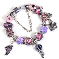 Lässig Glänzend Herzform Flügel Blume Kupfer Zinklegierung Perlen Überzug Inlay Zirkon Frau Armbänder main image 3