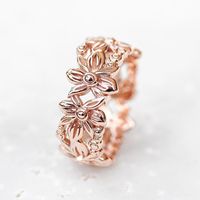 Copper Casual Sweet Plating Flower Rings main image 4