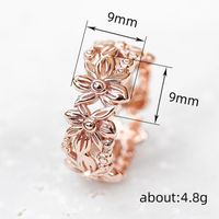 Copper Casual Sweet Plating Flower Rings main image 2