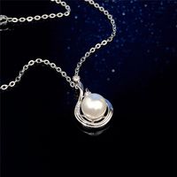 Copper IG Style Simple Style Inlay Geometric Artificial Pearls Zircon Pendant Necklace main image 4