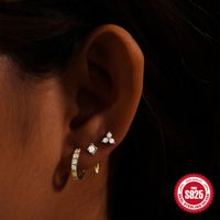 3 Pieces Set Simple Style Geometric Plating Inlay Sterling Silver Turquoise Zircon Earrings main image 8