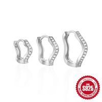 3 Pieces Set Simple Style Commute Geometric Plating Inlay Sterling Silver Zircon Earrings sku image 4