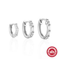 3 Pieces Set Simple Style Commute Geometric Plating Inlay Sterling Silver Zircon Earrings sku image 9