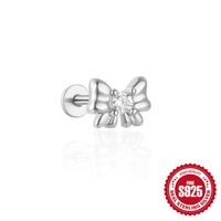 1 Piece Ear Cartilage Rings & Studs Casual Simple Style Geometric Bow Knot Sterling Silver Plating Inlay Zircon Ear Cartilage Rings & Studs sku image 14