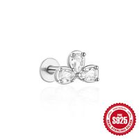 1 Piece Ear Cartilage Rings & Studs Casual Simple Style Geometric Bow Knot Sterling Silver Plating Inlay Zircon Ear Cartilage Rings & Studs sku image 10