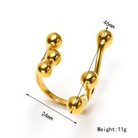 Simple Style Geometric Titanium Steel Gold Plated Open Rings In Bulk sku image 1