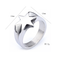 Hip-Hop Streetwear Star 304 Stainless Steel Rings In Bulk main image 2