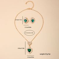 Simple Style Classic Style Heart Shape Alloy Inlay Resin Rhinestones Women's Jewelry Set main image 5