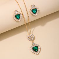 Simple Style Classic Style Heart Shape Alloy Inlay Resin Rhinestones Women's Jewelry Set main image 3