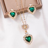 Simple Style Classic Style Heart Shape Alloy Inlay Resin Rhinestones Women's Jewelry Set sku image 1