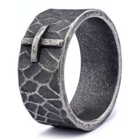 Hip-Hop Streetwear Cross 304 Stainless Steel Carving Men's Rings main image 3