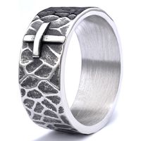 Hip-Hop Streetwear Cross 304 Stainless Steel Carving Men's Rings main image 4