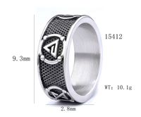 Hip-Hop Streetwear Symbol 304 Stainless Steel Carving Men's Rings main image 2