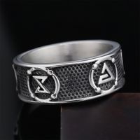 Hip-Hop Streetwear Symbol 304 Stainless Steel Carving Men's Rings main image 5