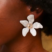 1 Paire Style Simple Style Classique Fleur Alliage Boucles D'Oreilles main image 3