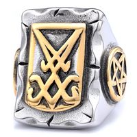 Hip Hop Strassenmode Symbol Edelstahl 304 Carving Männer Ringe sku image 10