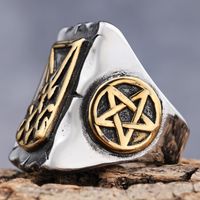 Hip-Hop Streetwear Symbol 304 Stainless Steel Carving Men's Rings main image 7