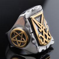 Hip-Hop Streetwear Symbol 304 Stainless Steel Carving Men's Rings main image 3