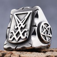 Hip-Hop Streetwear Symbol 304 Stainless Steel Carving Men's Rings main image 8