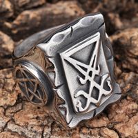 Hip-Hop Streetwear Symbol 304 Stainless Steel Carving Men's Rings main image 9