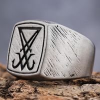 Hip-Hop Streetwear Symbol 304 Stainless Steel Carving Men's Rings main image 5