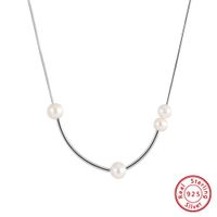 Sterling Silver Elegant Simple Style Plating Geometric Necklace main image 5