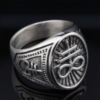 Hip-Hop Streetwear Geometric 304 Stainless Steel Carving Men's Rings main image 4