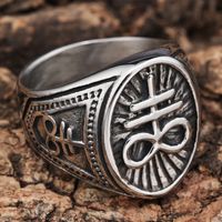 Hip-Hop Streetwear Geometric 304 Stainless Steel Carving Men's Rings main image 7